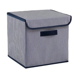 Plava tekstilna kutija za pohranu s poklopcem 30x30x30 cm – Mioli Decor