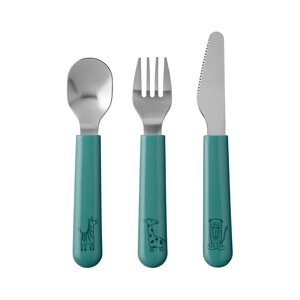 Tirkizni/u srebrnoj boji dječji pribor za jelo 3 kom od nehrđajućeg čelika Deep turquoise – Mepal