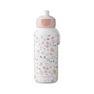 Bijela/svijetlo ružičasta dječja boca 400 ml Flowers & butterflies – Mepal