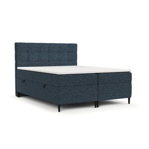 Tamno plavi boxspring krevet s prostorom za pohranu 140x200 cm Urbaneo – Maison de Rêve