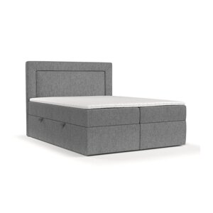 Sivi boxspring krevet s prostorom za pohranu 140x200 cm Imagine – Maison de Rêve