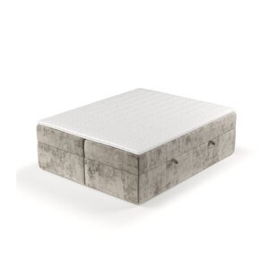 Svjetlo smeđi boxspring krevet s prostorom za pohranu 180x200 cm Yoko – Maison de Rêve