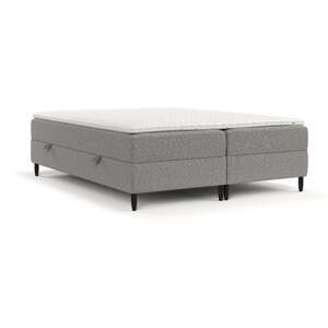 Sivi boxspring krevet s prostorom za pohranu 160x200 cm Malte – Maison de Rêve