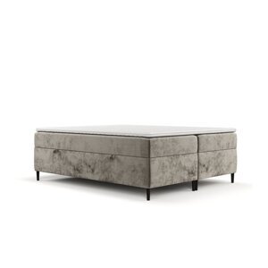 Svjetlo smeđi boxspring krevet s prostorom za pohranu 200x200 cm Araya – Maison de Rêve