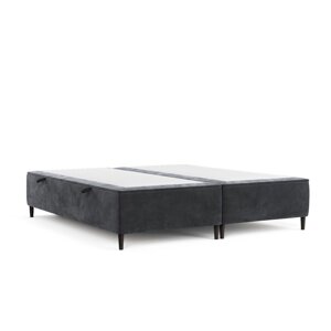 Antracitno sivi tapecirani bračni krevet s prostorom za pohranu 160x200 cm Tate – Maison de Rêve