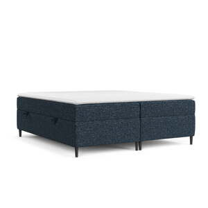 Tamno plavi boxspring krevet s prostorom za pohranu 160x200 cm Araya – Maison de Rêve