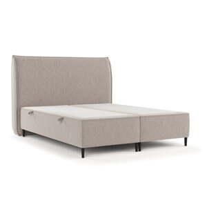 Sivi/bež tapecirani bračni krevet s prostorom za pohranu 160x200 cm Draco – Maison de Rêve
