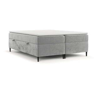 Sivi boxspring krevet s prostorom za pohranu 200x200 cm Araya – Maison de Rêve