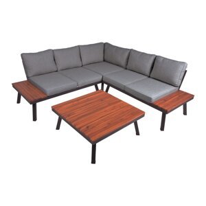 Siva vrtna garnitura od masivnog bagrema za 4 osobe Theresa – Garden Pleasure