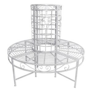 Bijela metalna vrtna klupa Larissa – Garden Pleasure