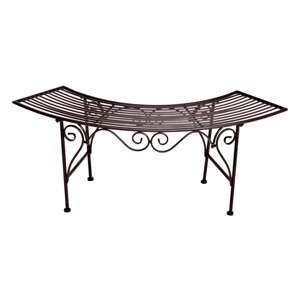 Crna/tamno smeđa metalna vrtna klupa Fuego – Garden Pleasure
