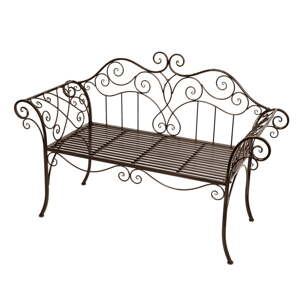 Crna/tamno smeđa metalna vrtna klupa Selene – Garden Pleasure
