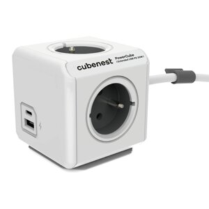 Razdjelnik utičnica 13 cm PowerCube Extended USB – Cubenest