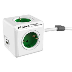 Razdjelnik utičnica 13 cm PowerCube Extended USB Schuko – Cubenest