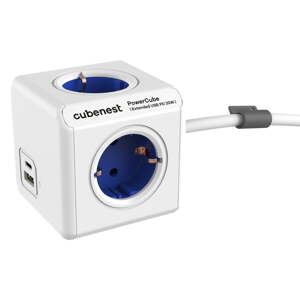 Razdjelnik utičnica 13 cm PowerCube Extended USB Schuko – Cubenest