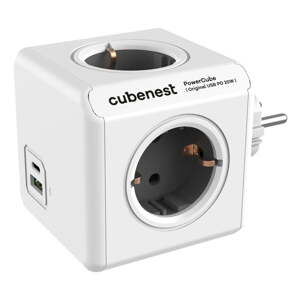Razdjelnik utičnica 12 cm PowerCube Original USB Schuko – Cubenest