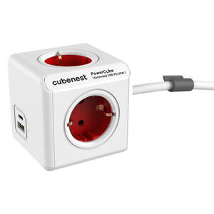 Razdjelnik utičnica 13 cm PowerCube Extended USB Schuko – Cubenest