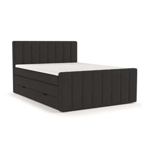 Crni boxspring krevet s prostorom za pohranu 140x200 cm Ruby – Maison de Rêve