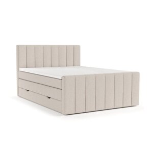 Bež boxspring krevet s prostorom za pohranu 140x200 cm Ruby – Maison de Rêve