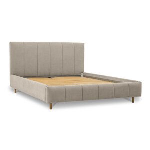 Bež tapecirani bračni krevet s podnicom 180x200 cm Zee – Scandic