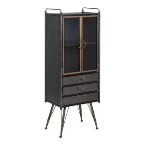 Crna metalna vitrina 58x150 cm Brick – Ixia