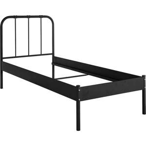 Crni metalni krevet bez podnice 90x200 cm Aaron – Støraa