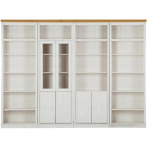 Bijela biblioteka od masivnog bora 370x223 cm Anita – Støraa