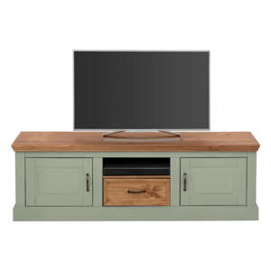 Svijetlo zelena TV komoda od masivnog bora 160x50 cm Selma – Støraa