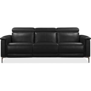 Crna sofa od imitacije kože 222 cm Lund – Støraa