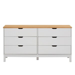 Bijela niska komoda od masivnog bora 150x75 cm Post – Støraa
