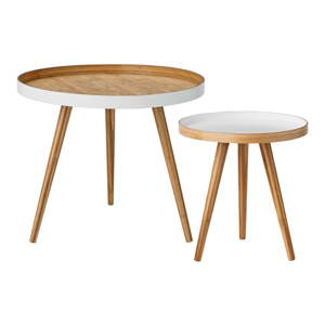 Od bambusa okrugli pomoćni stolići u setu 2 kom ø 60 cm Cappuccino – Bloomingville