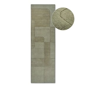 Zelena ručno rađena vunenia staza 80x250 cm Charlotte – Villeroy&Boch
