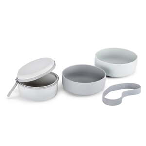 Silikonski putni set posuda za pse ø 19 cm Bento Concrete/Slate – MiaCara