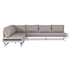 Bijela/siva vrtna sofa aluminijska (s lijevim kutom) Flint – Exotan