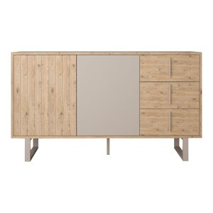 Siva/u prirodnoj boji niska komoda u dekoru hrasta 140x80 cm Millay – Marckeric
