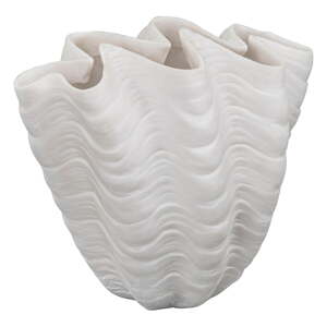 Bijela vaza od polyresina (visina 22 cm) Shell – Mette Ditmer Denmark