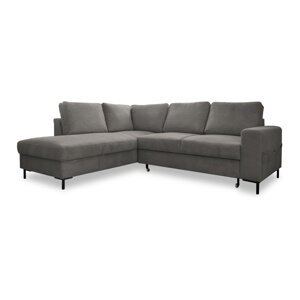 Siva sklopiva kutna garnitura od samta (s lijevim kutom) Lofty Lilly – Miuform