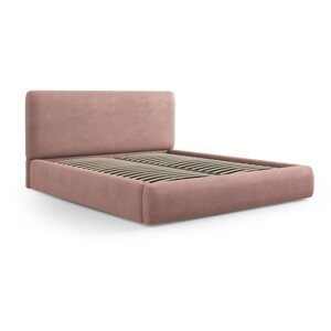 Ružičasti tapecirani bračni krevet s prostorom za pohranu s podnicom 140x200 cm Colonel – Cosmopolitan Design