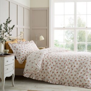 Bijela posteljina za bračni krevet 200x200 cm Frill Ditsy Floral – Catherine Lansfield