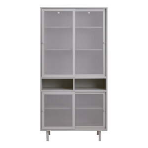 Sivi metalni ormarić s kliznim vratima 90x180x40 cm Veep – Unique Furniture