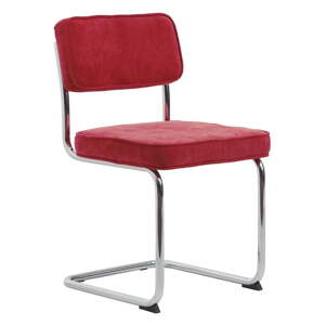 Crvena blagovaonska stolica od samta Rupert – Unique Furniture