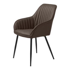 Tamno smeđa blagovaonska stolica od umjetne kože Melfort – Unique Furniture