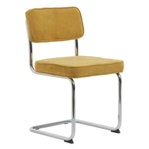 Žuta  blagovaonska stolica od samta Rupert – Unique Furniture