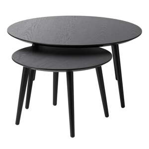 Crni okrugli stolići za kavu u setu 2 kom ø 88 cm Adda – Unique Furniture