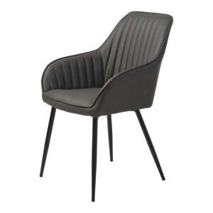 Tamno siva blagovaonska stolica od umjetne kože Melfort – Unique Furniture