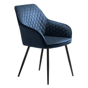 Plava baršunasta blagovaonska stolica Milton – Unique Furniture
