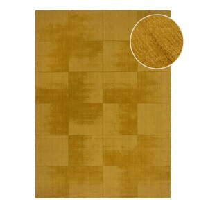Oker žuti ručno rađen vunen tepih 200x290 cm Demi Check Ombre – Flair Rugs