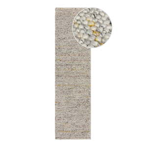 Krem ručno rađena staza od mješavine vune 60x230 cm Minerals – Flair Rugs