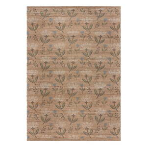 Ručno rađen tepih od mješavine jute u prirodnoj boji 200x290 cm Ariana Jute Floral – Flair Rugs