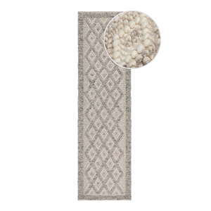 Siva ručno rađena staza od mješavine vune 60x230 cm Minerals Diamond – Flair Rugs